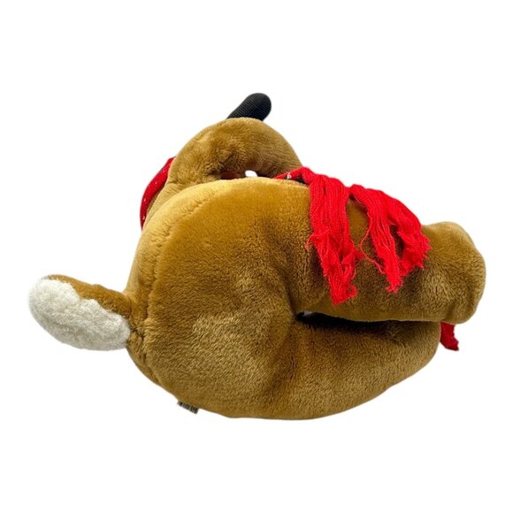 Commonwealth Moostletoe Moose Christmas Plush Stuffed Animal Toy 1986 Scarf Hat - Picture 5 of 9